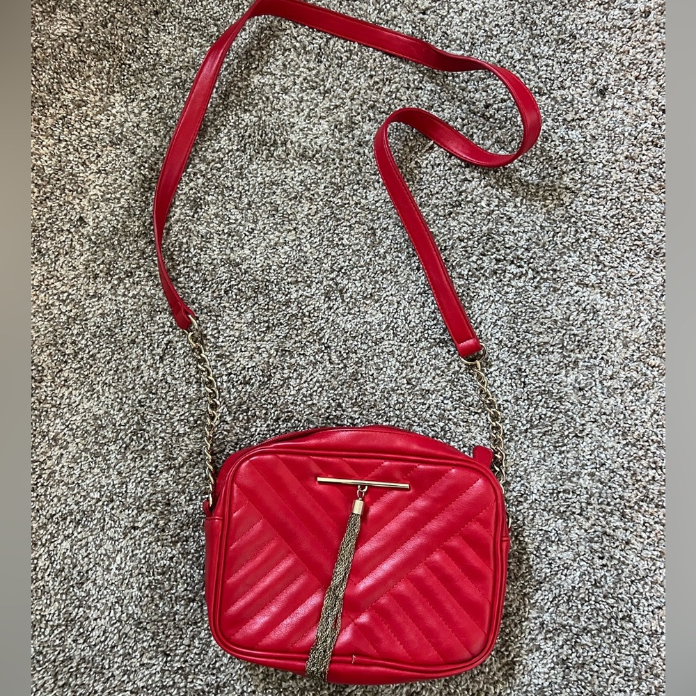 Express Red Quilted Crossbody Bag